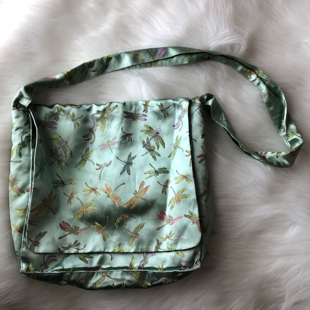 Silk Dragonfly Crossbody Bag